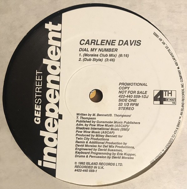Carlene Davis - Dial my number (David Morales Club mix / Morales Dub Style / Original mix / Carlenes mix / D Fex Club mix) Vinyl