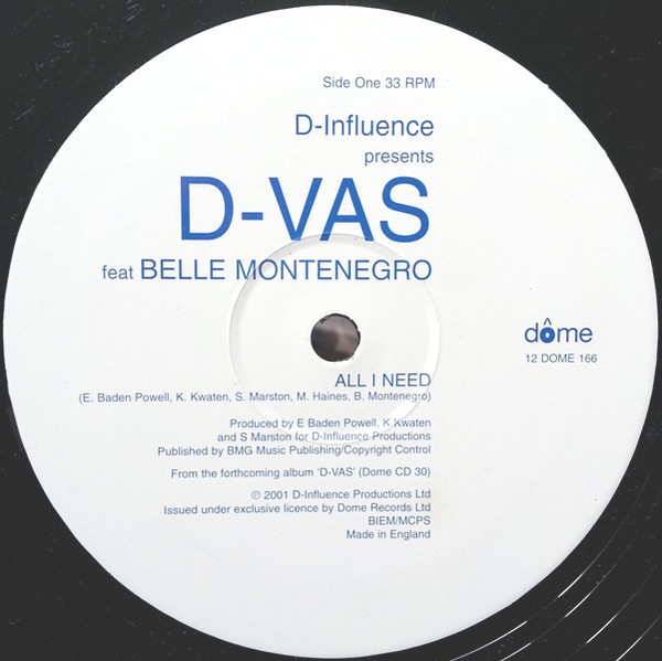 D Influence presents D Vas - All I need (Original Version / Instrumental mix / D Influence Entertainment Remix)