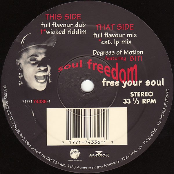 Degrees Of Motion - Soul Freedom (4 Mixes) 12" Vinyl Record