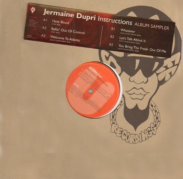 Jermaine Dupri - Instructions 6 track LP Sampler inc Hate blood / Whatever / Lets talk about it
