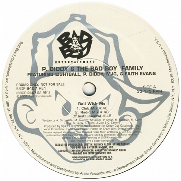 P.Diddy & The Badboy Family - Roll with me (3 Original mixes) / Lonely (3 Original mixes) Vinyl Promo