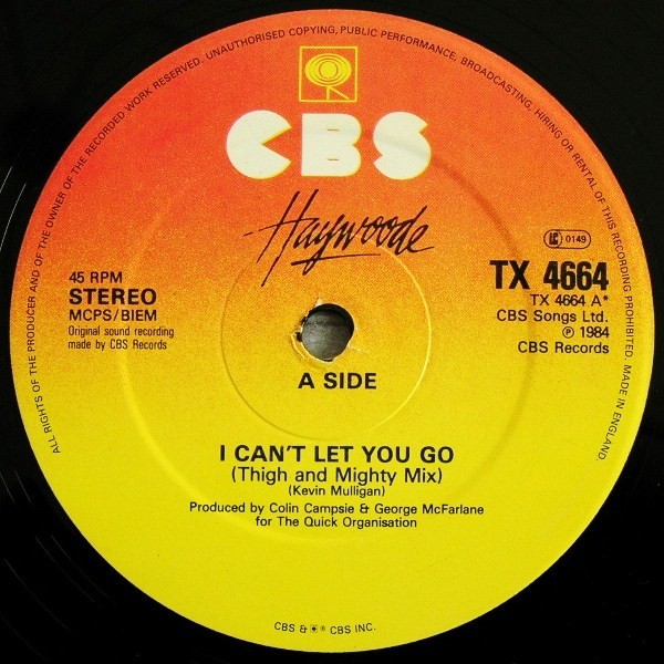 Haywoode - I Cant Let You Go (Thigh & Mighty Mix / Instrumental) 12" Vinyl Record