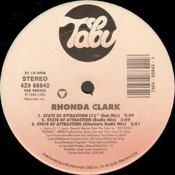 Rhonda Clark - State of attraction (12 Inch Club mix / Radio mix / Alternate Radio mix / 12 Inch Dub / Alternate Dub / Jazz Mix)