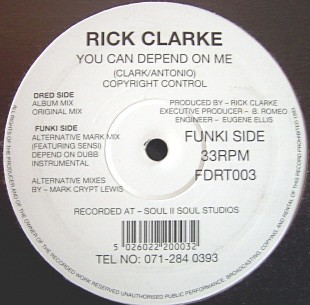 Rick Clarke - You can depend on me (4 Mixes) 12" Vinyl Record)