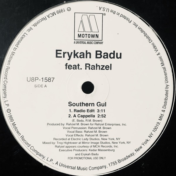 Erykah Badu featuring Rahzel - Southern gul (Radio Edit / Acappella) Promo