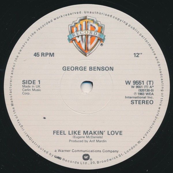 George Benson - Feel like making love (LP Version) / Use me / Inside love (So personal) Instrumental Version
