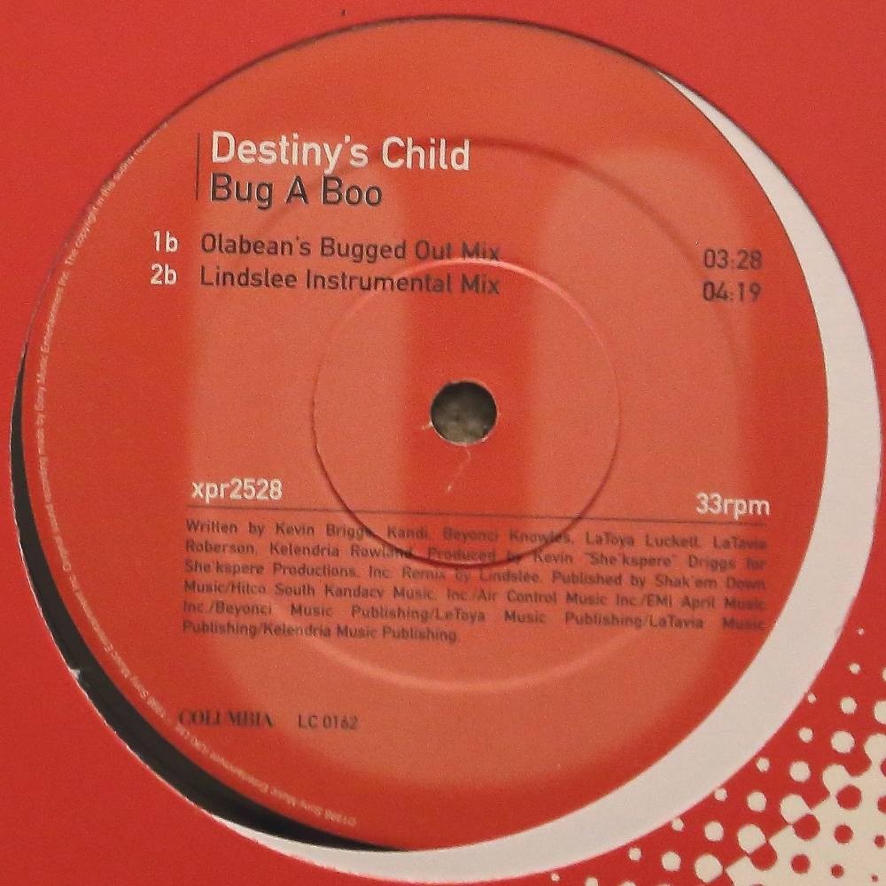 Destinys Child - Bug a boo (Lindslee Mix / Lindslee Instrumental / Olabeans Bugged Out Mix) 12" Vinyl Promo