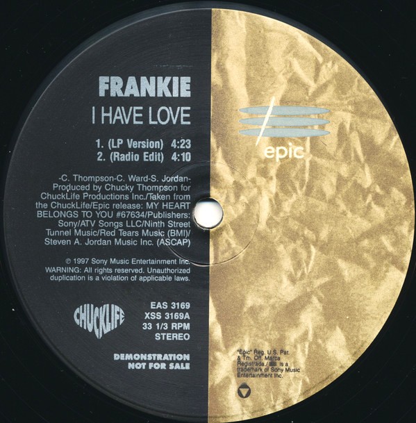 Frankie - I have love (4 Mixes) 12" Vinyl Promo