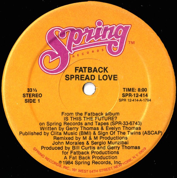 Fatback - Spread love (M&M Extended Version / M&M Instrumental) 12" Vinyl Record