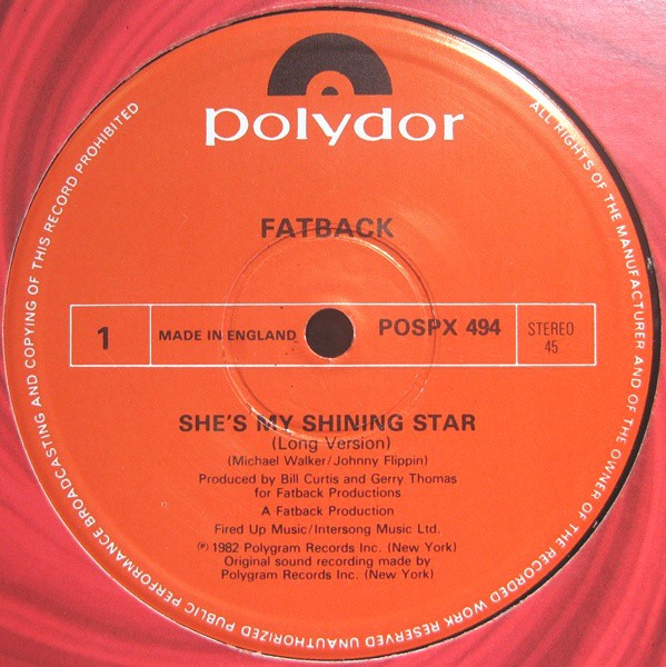 Fatback - She's my shining star (Long Version) / Hip so slick (12" Vinyl Record)