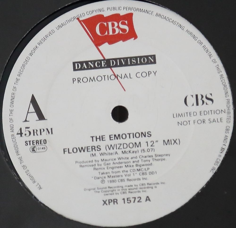 Emotions - Flowers (Wizdom 12" Mix / Sun Mix) 12" Vinyl Record Promo