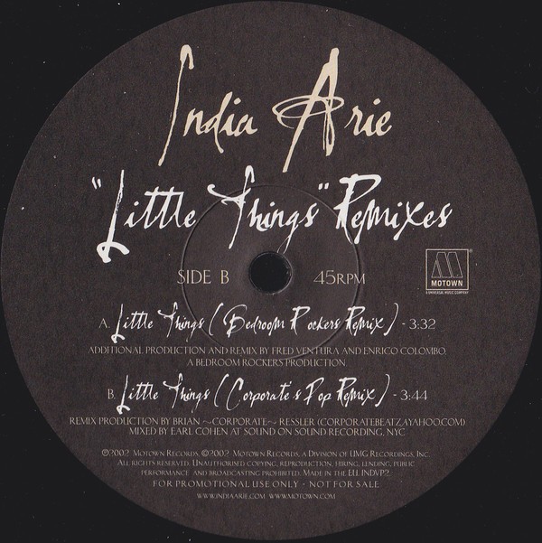 India Arie - Little things (Bedroom Rockers Remix / Corporates Pop Remix) Promo