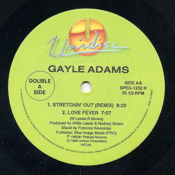 Gayle Adams - Your love is a life saver (Francois Kevorkian mix) / Love fever (FK mix) / Stretchin' out (FK mix)