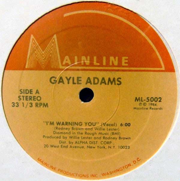 Gayle Adams - Im warning you (Vocal mix / Instrumental / Edit)