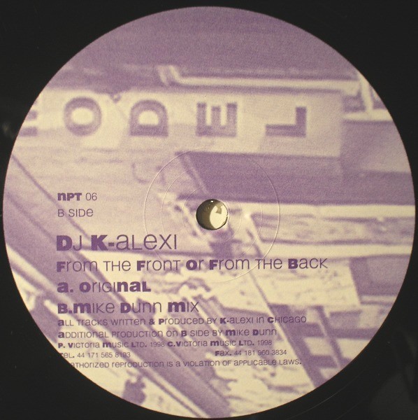 DJ K Alexi - From the front or from the back (original, Mike dunn & Paul Johnson mixes) 12" Vinyl Doublepack