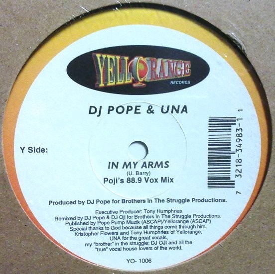 Dj Pope & Una - In my arms (Pojis 88.9 Vox mix / Pojis Groove Dub / Pojis Beats) 12" Vinyl