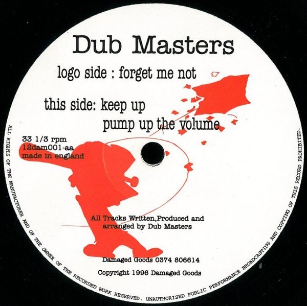 Dub Masters - Forget me not / Keep up / Pump up the volume (12" Vinyl Record)