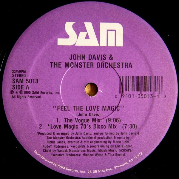 John Davis Monster Orchestra - Love magic (3 Richie Jones & Eric Kupper Mixes / Original Disco Mix) 12" Vinyl Record