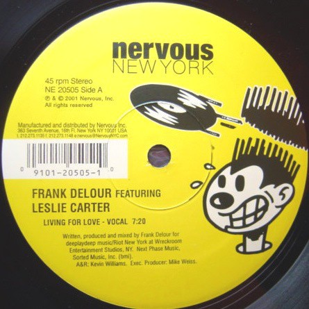 Frank Delour featuring Leslie Carter - Living for love (Vocal mix / Dub mix / Instrumental) 12" Vinyl