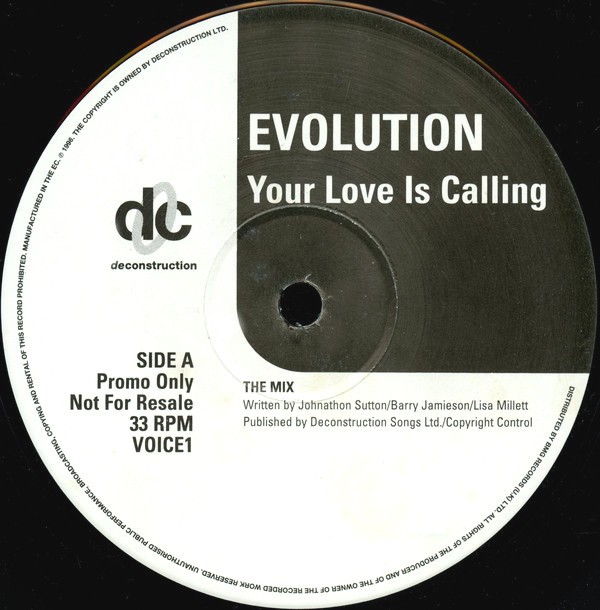 Evolution - Your love is calling (The mix / Call Up Dub) 12" Vinyl Promo