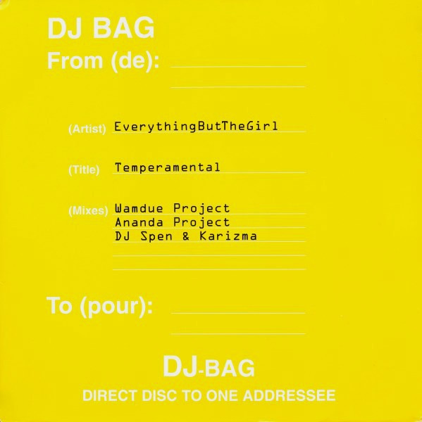 Everything But The Girl - Temperamental (Wamdue Project / Ananda Project / DJ Spen & Karizma Da Deepah Mixes) 12" Doublepack