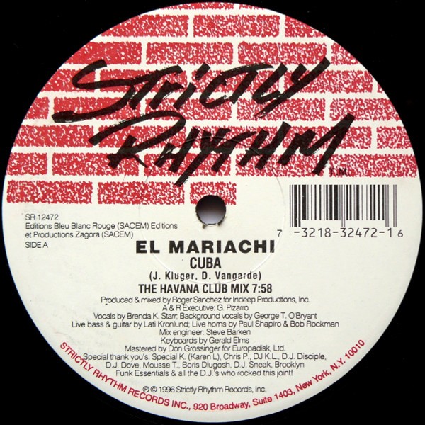 El Mariachi - Cuba (salsa mix and havana club mix) 12" Vinyl Record