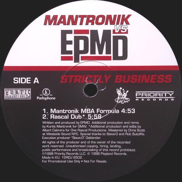 EPMD - Strictly business (Mantronik MBA Formula / Rascal Dub / Mantronik MBA Instrumental / Mantronik MBA Radio Edit) 12" Vinyl