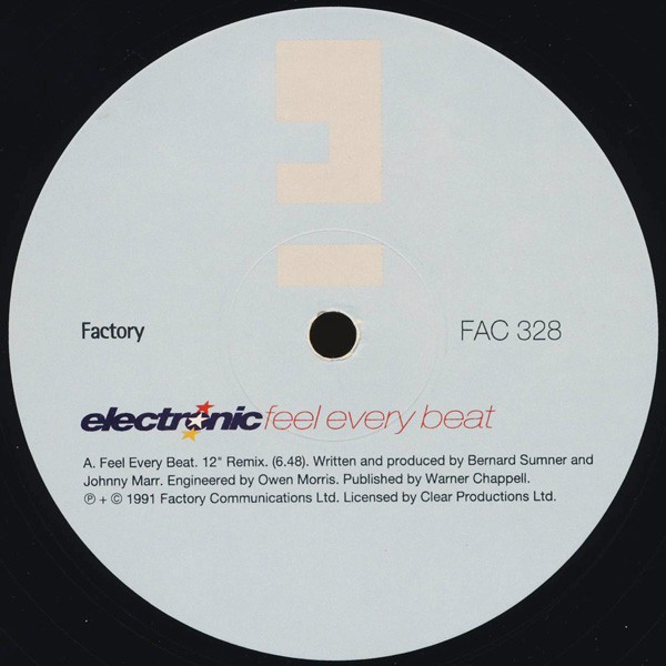 Electronic - Feel every beat (Danny Rampling 12" Remix / Danny Rampling Dub) / Lean to the inside (12" Vinyl)