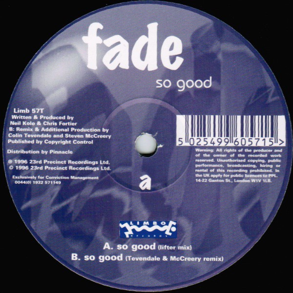Fade - So good (Lifler Mix / Tevendale & McCreery Mix) 12" Vinyl Record