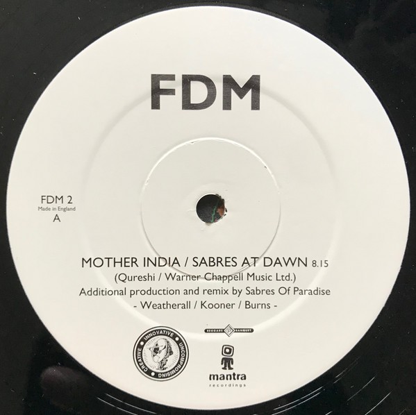 FDM - Mother India (Sabres At Dawn Mix / Sabres At Dust Mix) 12" Vinyl Record