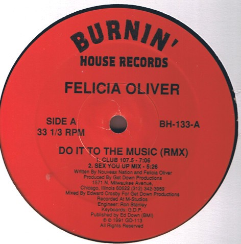 Felicia Oliver - Do it to the music (5 mixes) 12" Vinyl Record
