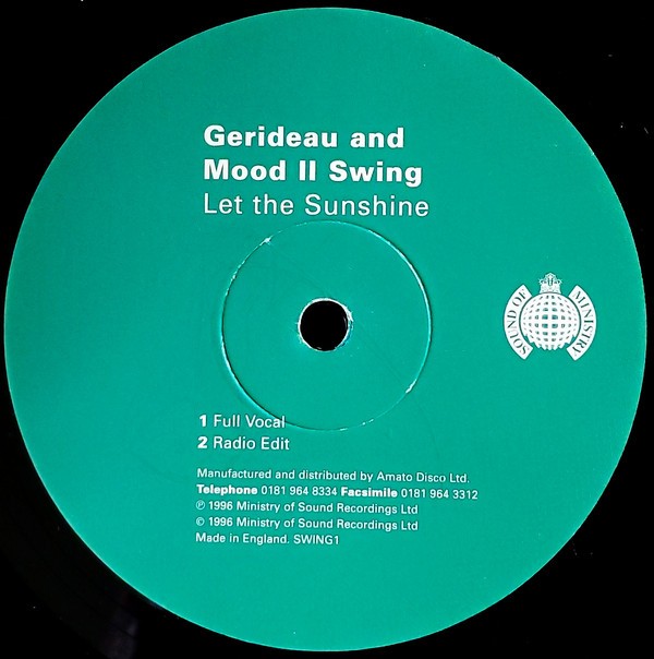 Gerideau & Mood II Swing - Let the sunshine (Full Vocal mix / Radio Edit) One Sided Promo