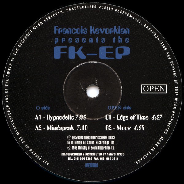 Francois K - FK EP feat Hypnodelic / Mindspeak / Edge of time / Moov (Vinyl 12")
