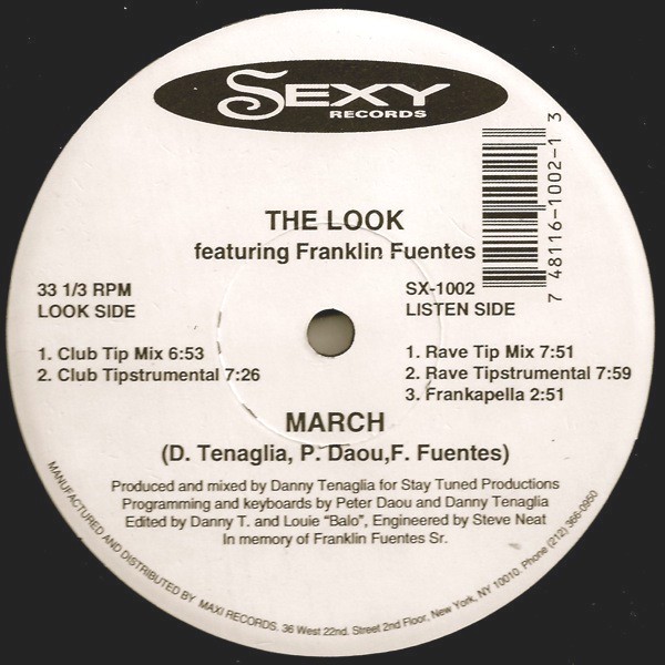 The Look featuring Franklin Fuentes - March (Danny Tenaglia Club Tip / DT Inst / DT Rave Tip / DT Rave Inst) Vinyl