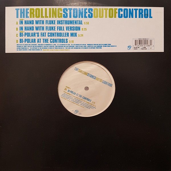 Rolling Stones - Out of control (2 Fluke Mixes / 2 Bi Polar Mixes) Vinyl Doublepack Promo