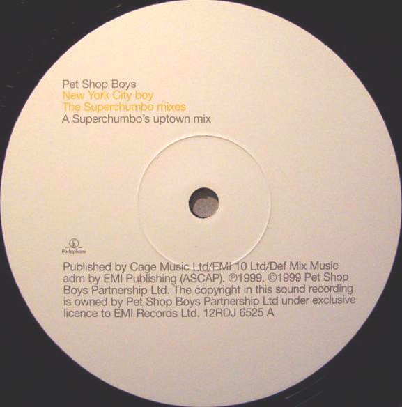 Pet Shop Boys - New York city boy (2 superchumbo mixes) 12" Vinyl Record Promo