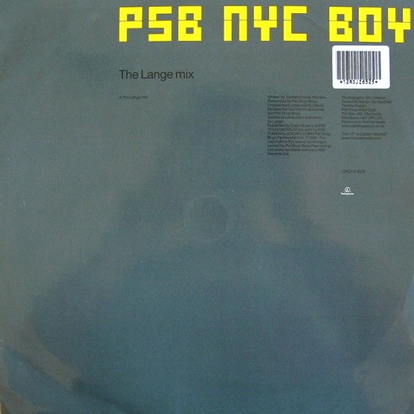 Pet Shop Boys - New York city boy (Lange remix) 12" Vinyl Record Promo