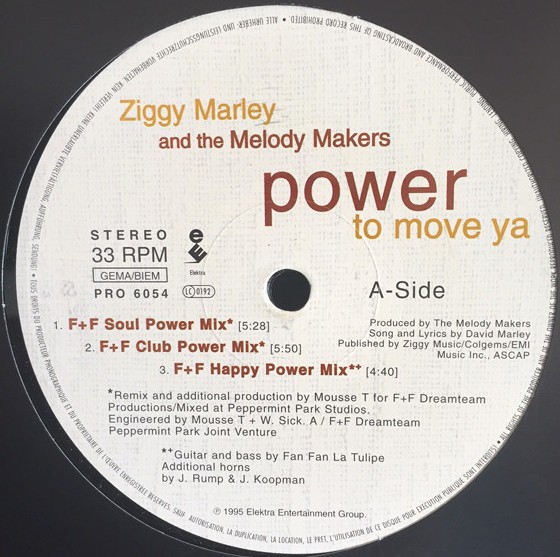 Ziggy Marley - Power to move ya (3 Mousse T  / E Smoove / 2 Hani & Dmitry Mixes) Vinyl Promo