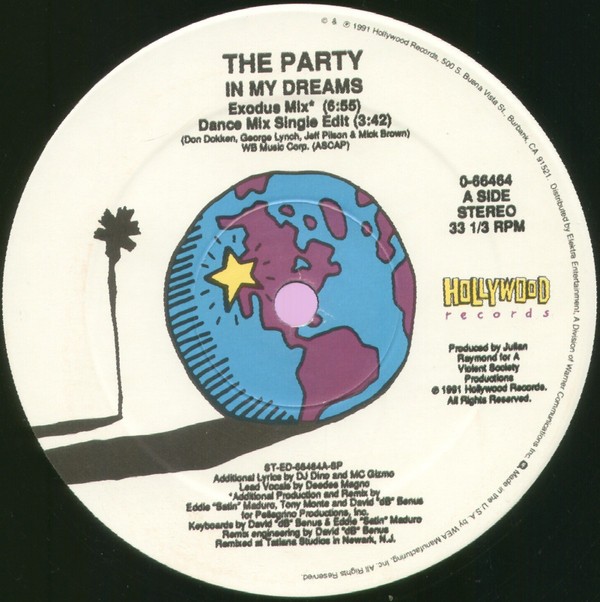 The Party - In my dreams (Exodus mix / Dance edit / Instrumental / LP version) Vinyl 12"