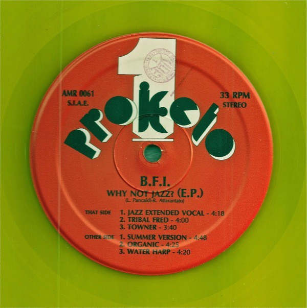 B F I - Why Not Jazz EP feat Jazz Extended Vocal / Tribal Fred / Towner / Summer Version / Organic / Water Harp) 12" Vinyl