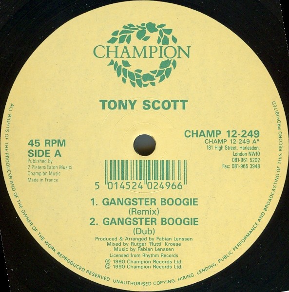 Toni Scott - Gangster boogie (Original / Dub / Remix) / The Chief (Vinyl 12")