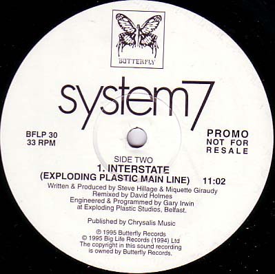 System 7 - Interstate (David Holmes Mix / Doc Scott Mix / Voodoo Mix) Vinyl Promo