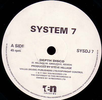 System 7 - Depth Disco (2 mixes) Unreleased Vinyl Promo
