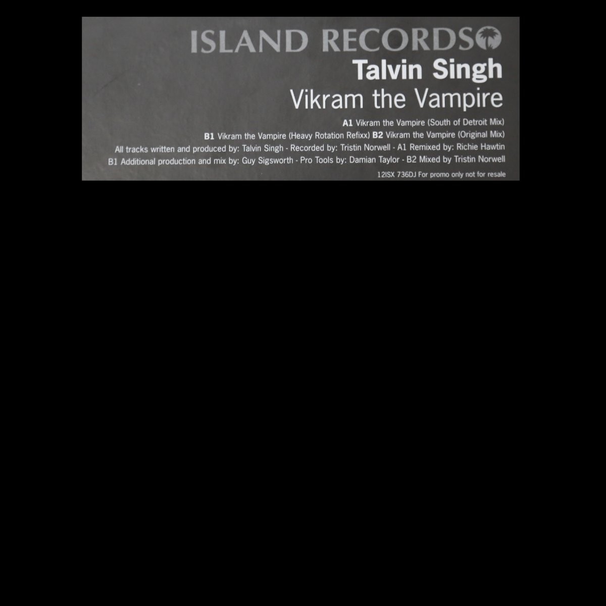 Talvin Singh - Vikram the vampire (Richie Hawtin Remix / Original / Heavy Rotation Refixx) Vinyl Promo