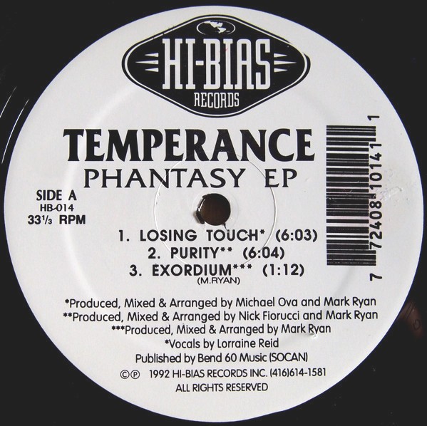 Temperance - Phantasy EP (Losing Touch / Purity / Exordium / The Theory / Hipnosense / Phantasy) Vinyl
