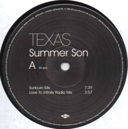 Texas - Summer son (2 Todd Terry / 2 Georgio Moroder / 2 Love to infinity Mixes) 2 x Vinyl Promo