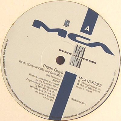 Those Guys - Tonite (Original Version / Reverse Remix) Vinyl 12"