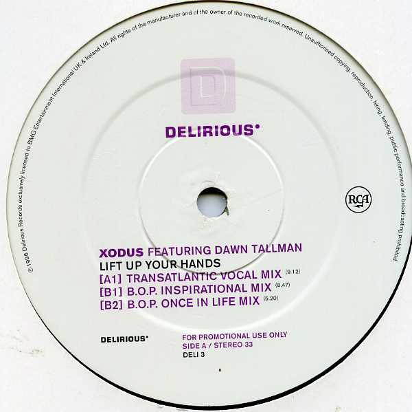 Xodus feat Dawn Tallman - Lift up your hands (5 BOP Mixes / 2 Mauve Mixes)12" Doublepack Vinyl Record