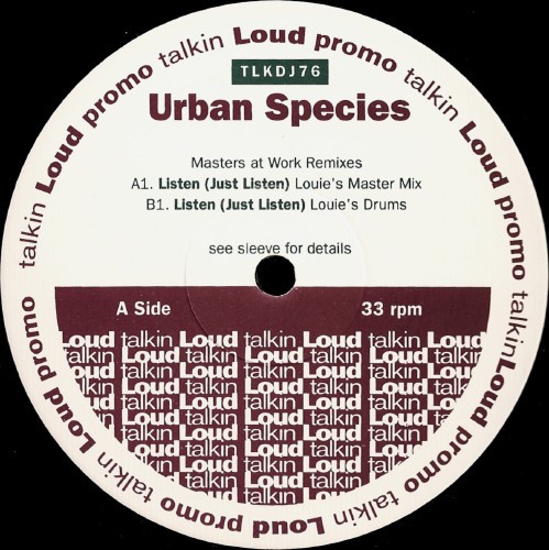 Urban Species - Listen (5 Masters At Work Remixes) 2 x Vinyl Promo