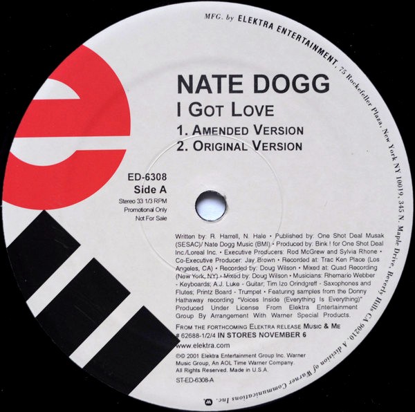 Nate Dogg - I got love (Dirty Version / Clean Version / Instrumental / Acappella / TV Track) Promo